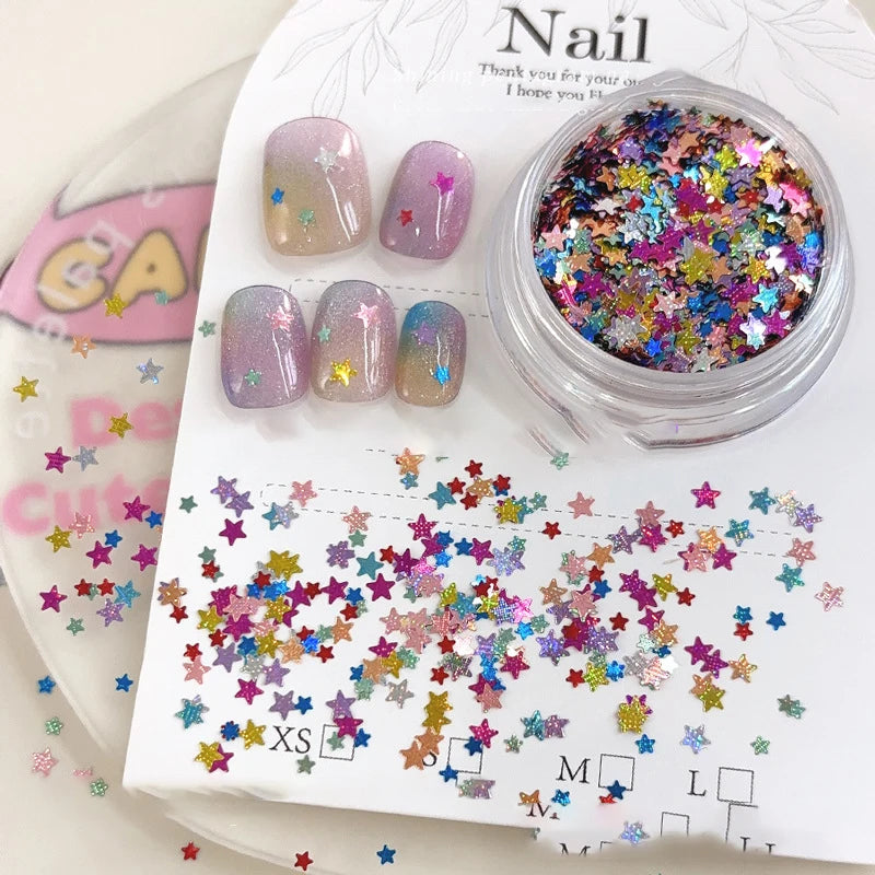 Star Nail Art Glitter Sequins & Paillette Flakes – 1 Box Nail Art Sequins SPOT