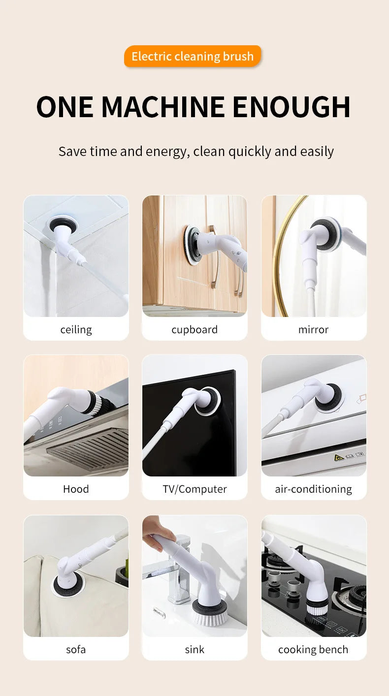 Wireless Electric Cleaning Brush – Telescopic Long Handle Bathroom Electric Cleaning Brush SPOT