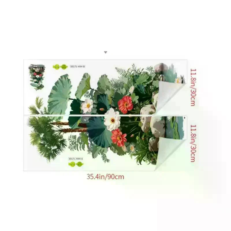 Large Green Plant Wall Decal – Removable PVC Sticker Wall Decal Sticker SPOT