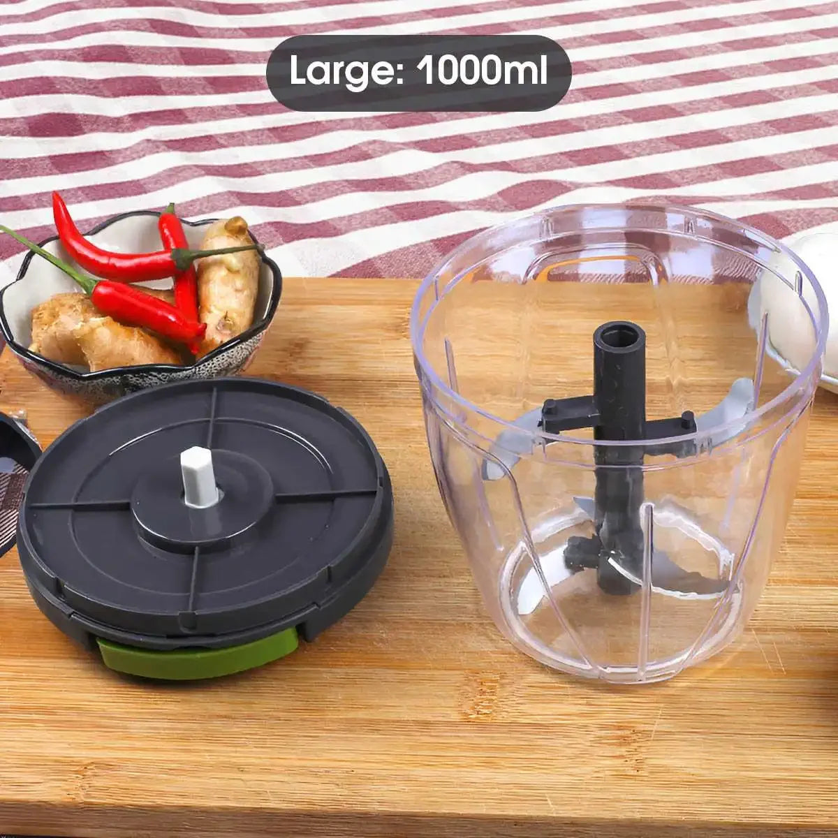 1000ml Manual Pull-String Food Chopper – Garlic & Veggie Cutter Manual Food Chopper SPOT 1000ml