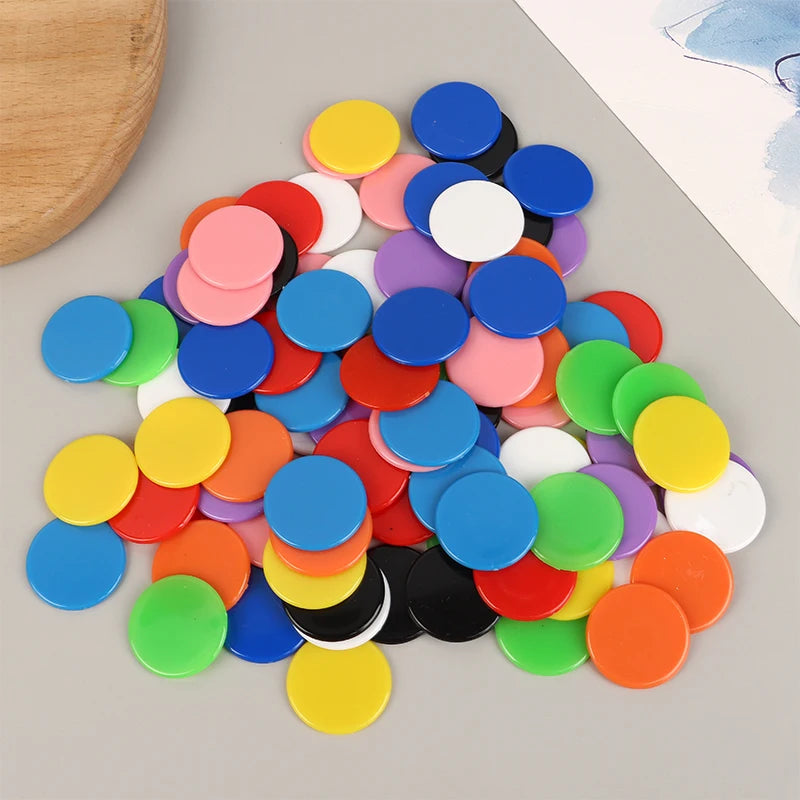 100-Pack Montessori Counting Chips – Math Tokens & Bingo Markers Math Counting Chips SPOT
