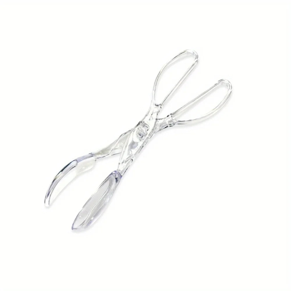 Transparent Salad Scissors Tongs – Food-Safe Reusable Kitchen Tool Kitchen Serving Tongs SPOT 1PC