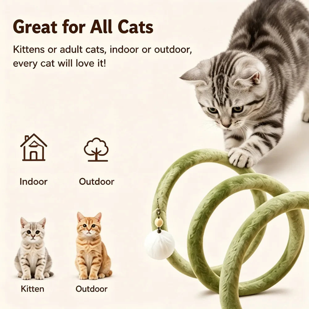 Spring Cat Tunnel Toy with Jingle Bells | Pop-Up Play Tube Cat Tunnel Toy SPOT