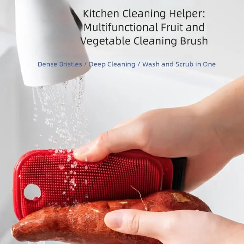 2-Pack Silicone Cleaning Brush & Scraper | Kitchen Scrubber Silicone Kitchen Scrubber SPOT