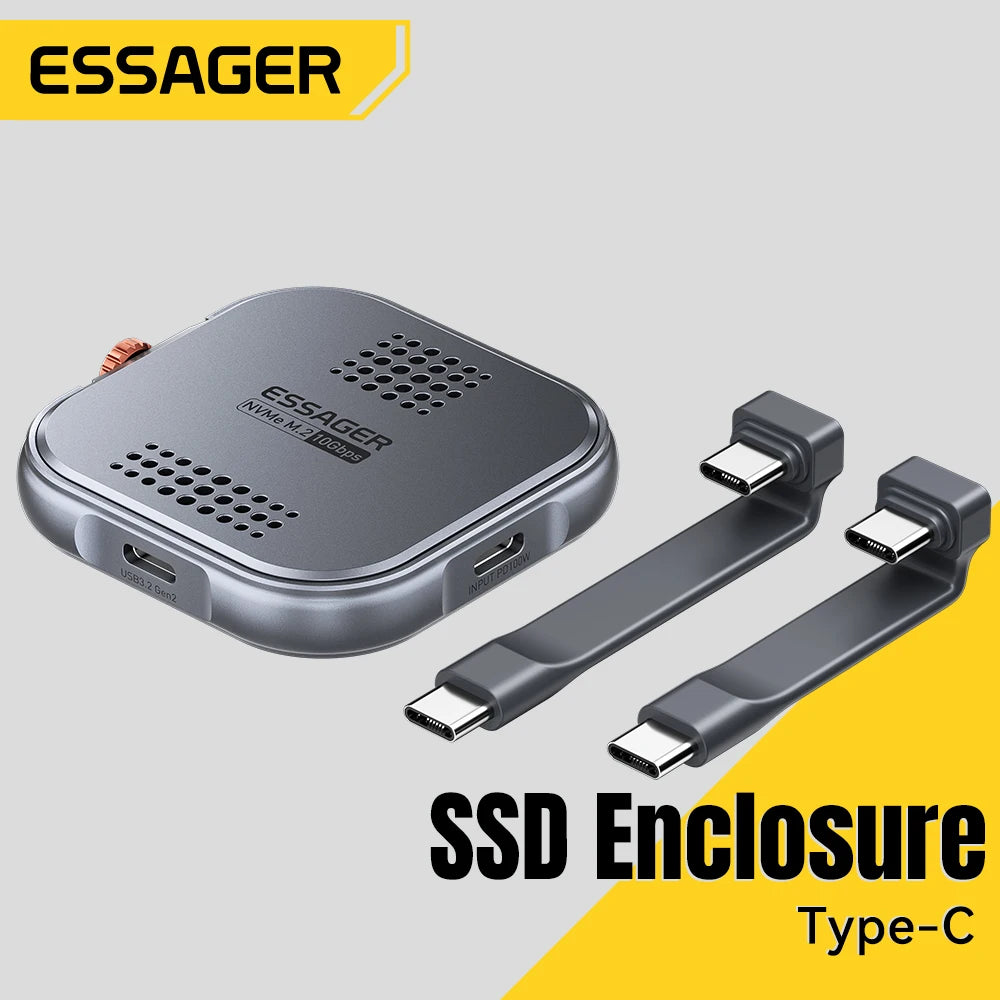 Essager M.2 2230 NVMe SSD Enclosure USB 3.2 Gen2 10Gbps Type-C SSD Enclosure Dock SPOT