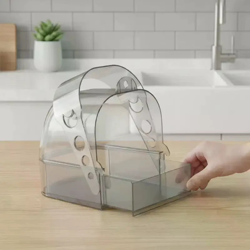 Large Transparent Bird Bath Box with Removable Drawer for Cages Bird Bath Box SPOT