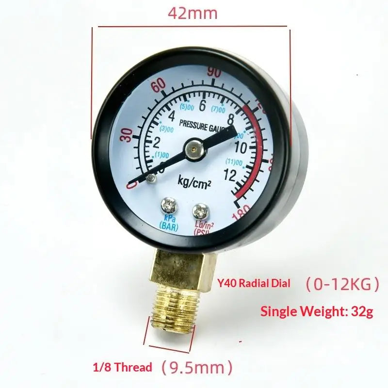 Air Pressure Gauge 0-10/12/25 Bar – Hydraulic DIY Tool Pressure Gauge SPOT A8