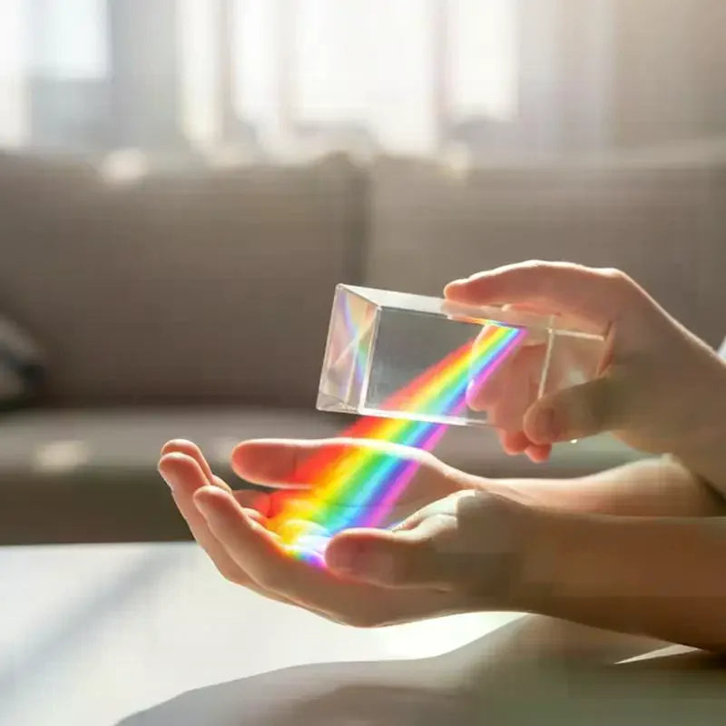 Glass Triangular Prism – Light Dispersion & Spectrum Tool Optical Glass Prism SPOT