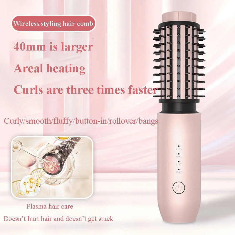 3-in-1 Cordless USB Hot Comb & Hair Straightener Brush Hot Comb Hair Styler SPOT