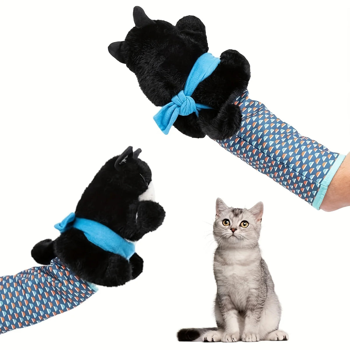 Interactive Cat Wrestling Puppet Toy – Poseable Plush Plush Pet Toy SPOT