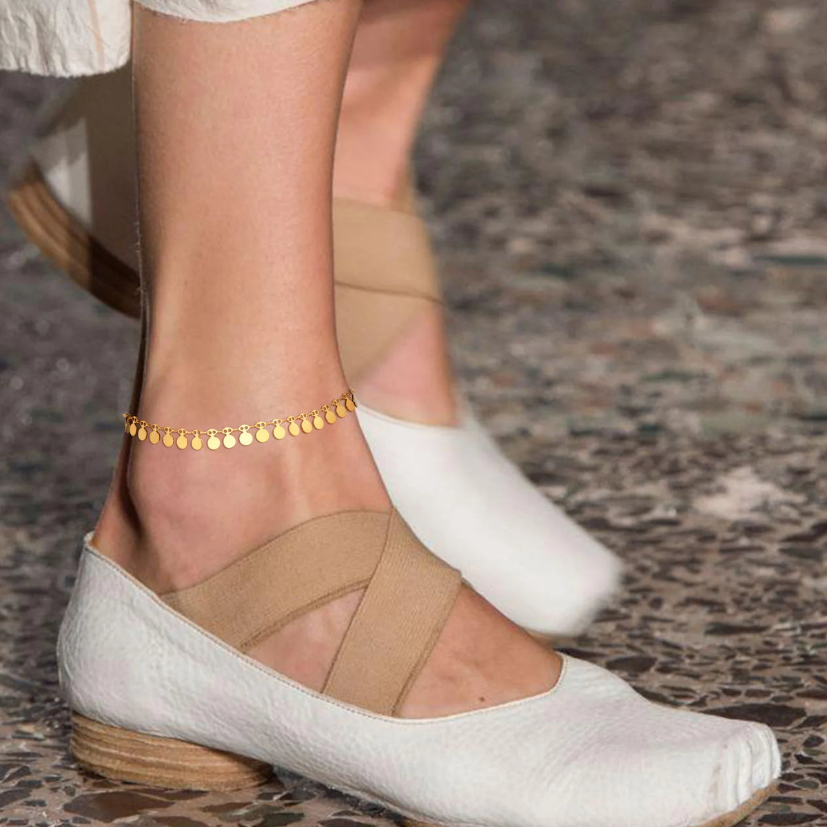 Women's Gold Coin Anklet – Waterproof Adjustable Stainless Steel Anklet Bracelet SPOT