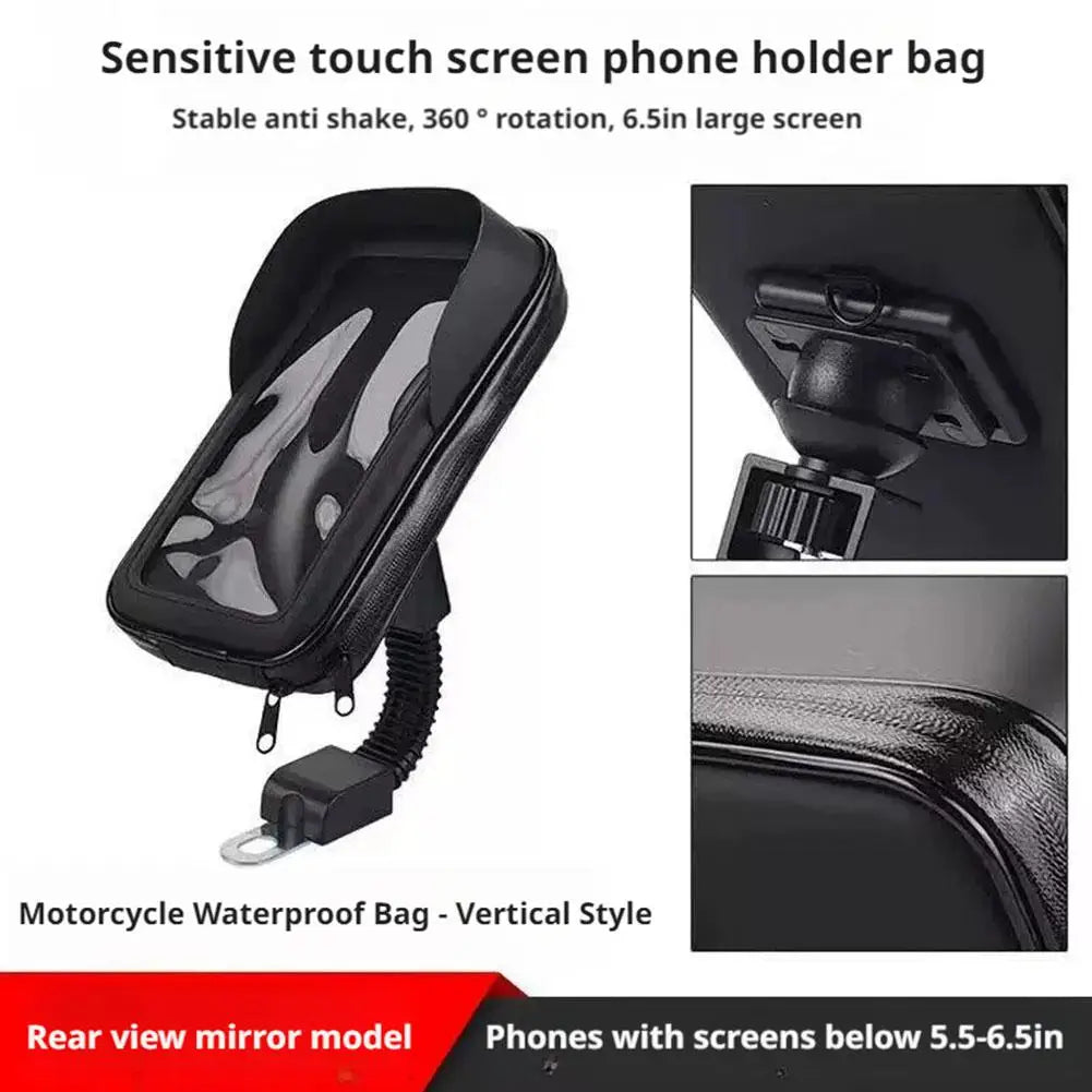 Motorcycle Waterproof Phone Holder Bag with Sun Visor Mount Motorcycle Phone Mount SPOT