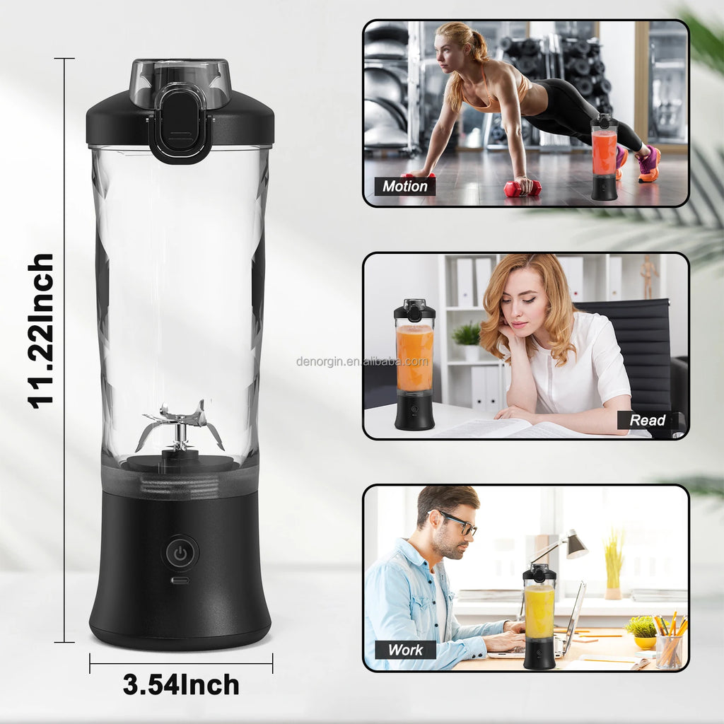DUTRIEUX 600ml Portable USB Rechargeable Smoothie Blender BPA-Free Portable Blender SPOT