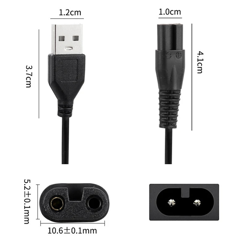 Meridian Shaver Replacement Charging Cable 2-Pin DC 5V Power Cord Shaver Charging Cable SPOT
