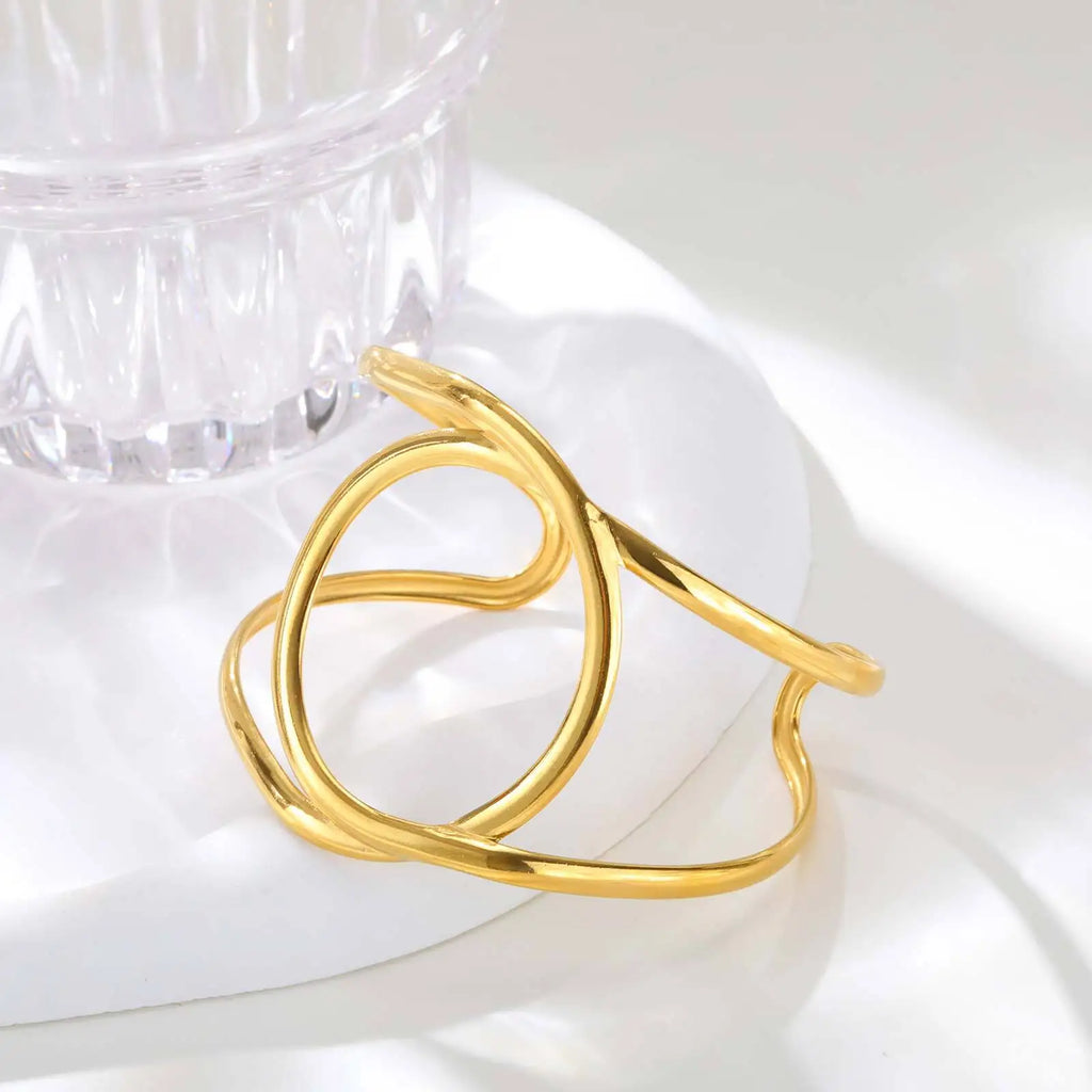 18K Gold Plated Stainless Steel Cuff Bracelet for Women Gold Cuff Bracelet SPOT