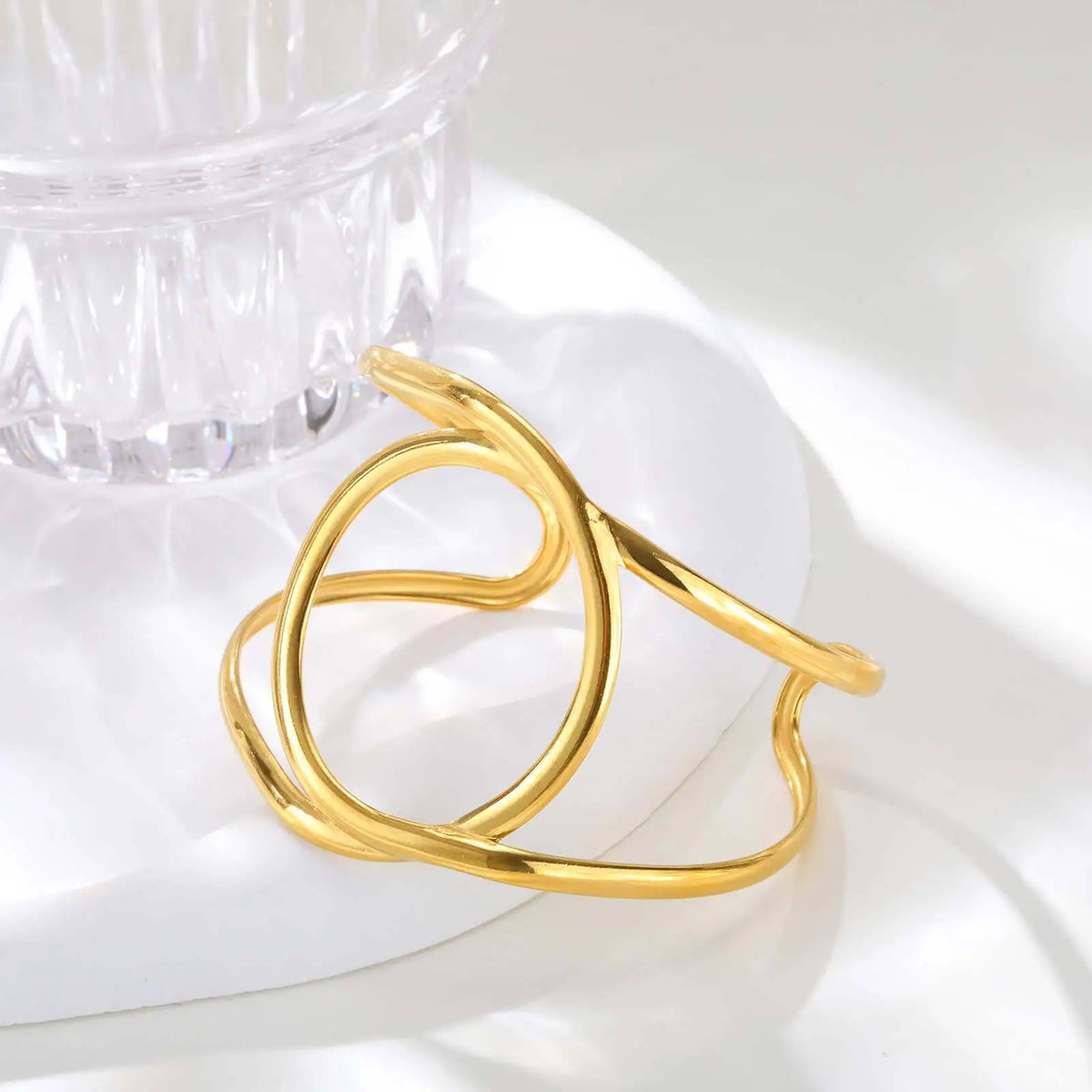 18K Gold Plated Stainless Steel Cuff Bracelet for Women Gold Cuff Bracelet SPOT