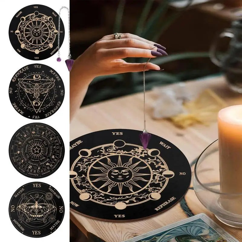 Star Pendulum Dowsing Board – Wood Divination & Meditation Plate Divination Board SPOT