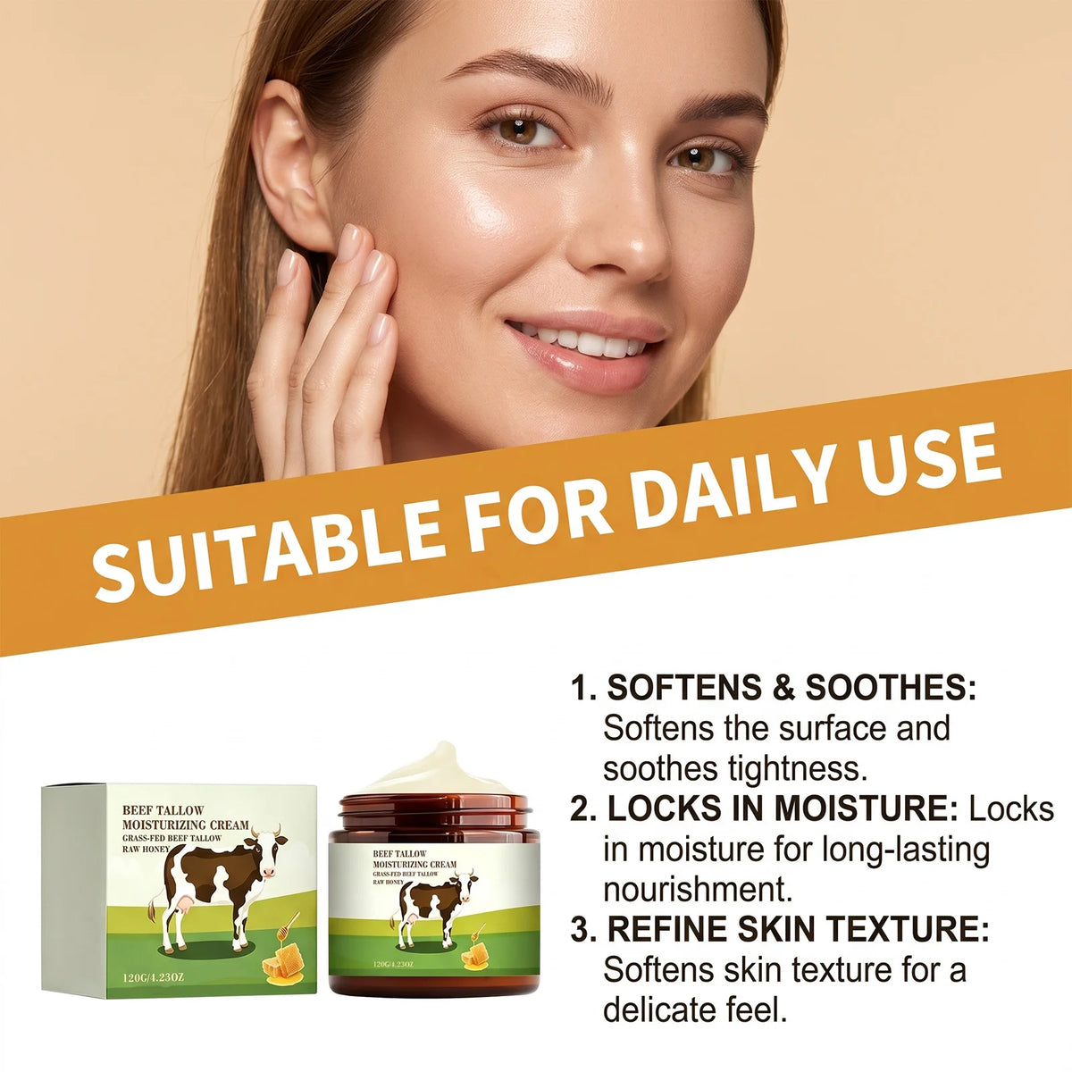 Beef Tallow & Honey Face Body Cream – Moisture Barrier 120g Face & Body Cream SPOT