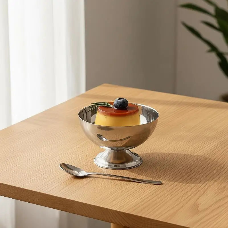Stainless Steel Pedestal Dessert Bowl – Ice Cream Serving Cup Dessert Serving Bowl SPOT
