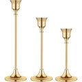 Set of 3 Vintage Metal Trumpet Candlestick Holders | Nordic Style Candle Holder Set SPOT Dark Khaki 3pcs