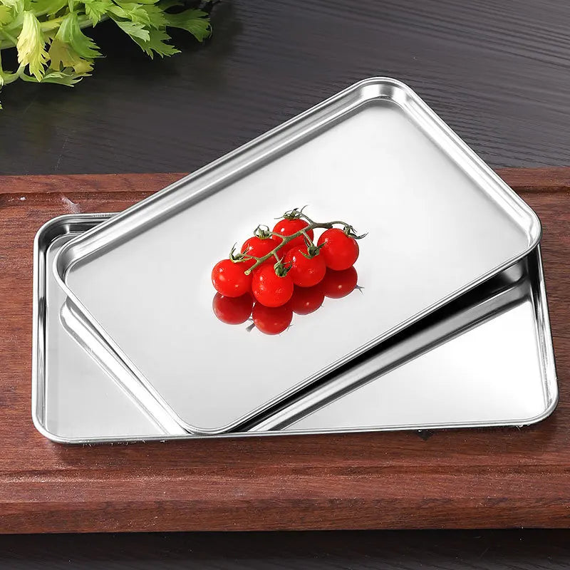 Stainless Steel Rectangular Tray – Liangpi Vermicelli & BBQ Dish Kitchen Prep Tray SPOT