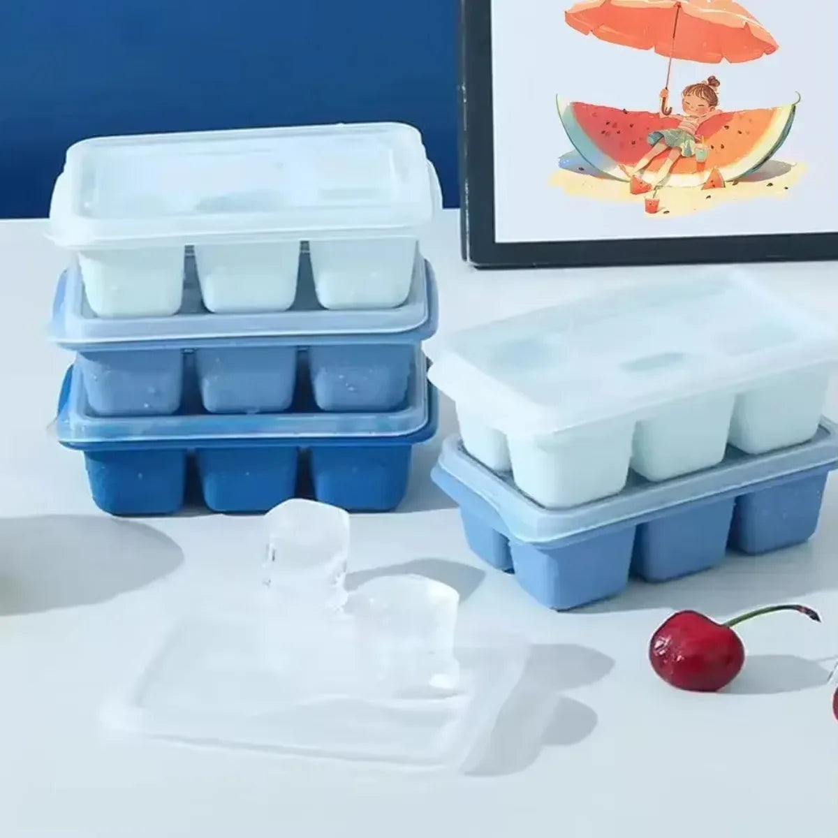 Silicone Ice Cube Tray 3-Pack – Reusable Freezer Mold for Bar Silicone Ice Tray SPOT