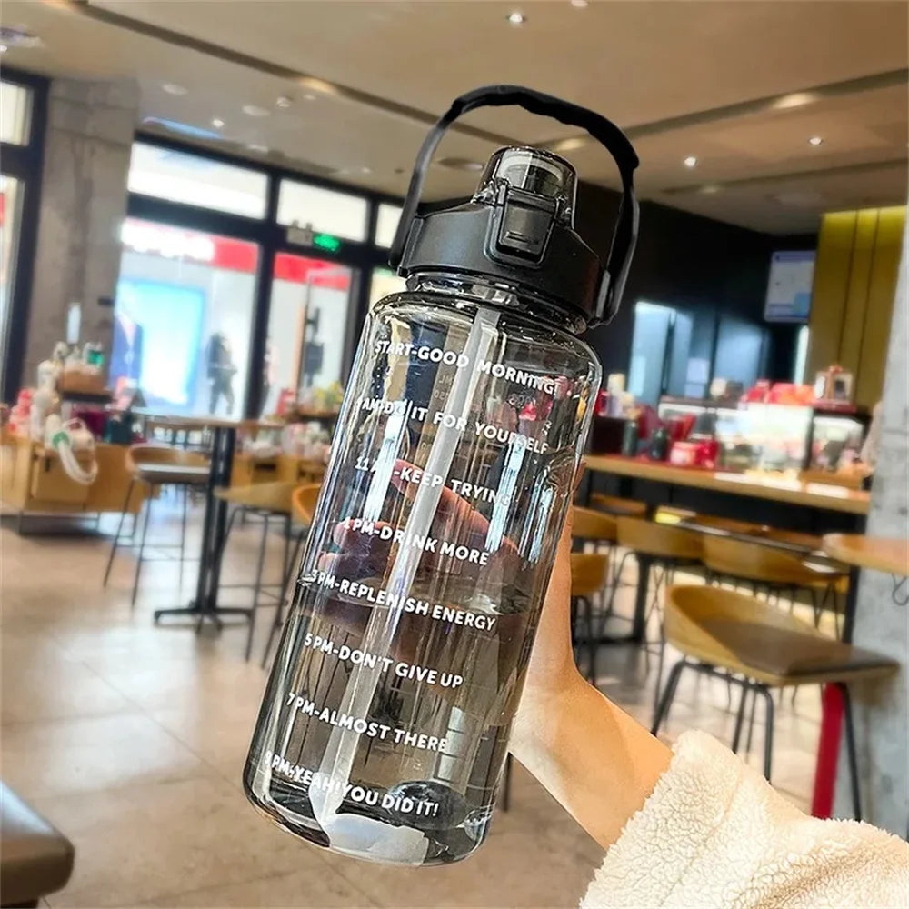 2L Time Marker Water Bottle – Leak-Proof, BPA-Free, with Stickers Water Bottle SPOT