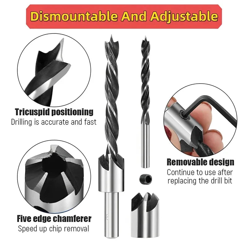 8-Pc HSS Countersink Drill Bit Set – Woodworking Chamfer Countersink Drill Bit Set SPOT