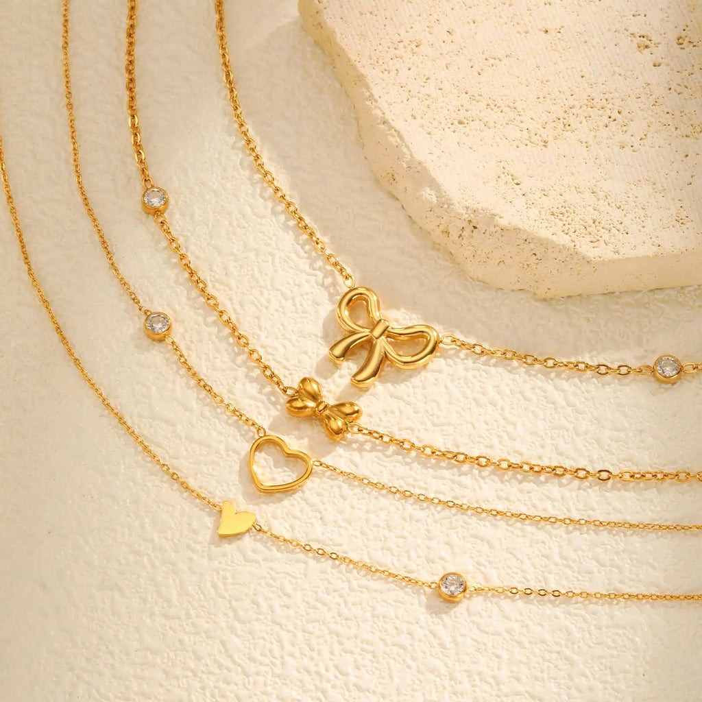 Bowtie Zirconia Choker Necklace – Bow Knot Pendant for Women Choker Necklace SPOT