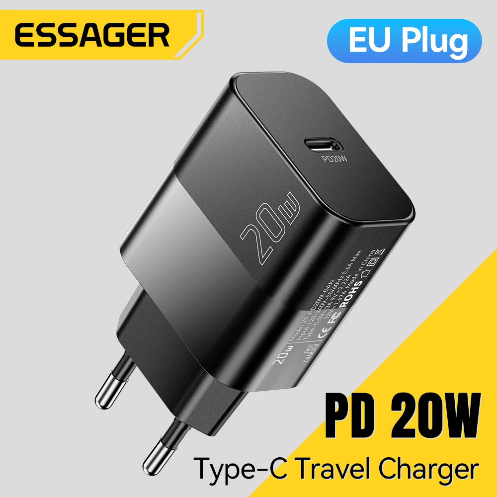 Essager 20W GaN USB-C Fast Charger – Compact Travel Charger USB-C GaN Charger SPOT