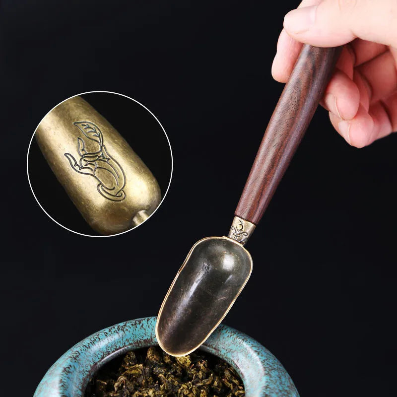 Ebony Wood Tea Scoop – Retro Kung Fu Tea Ceremony Spoon Tea Ceremony Spoon SPOT