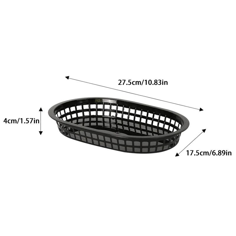 Plastic Fast Food Serving Basket – Fries, Burgers & Deli Tray Food Serving Basket SPOT