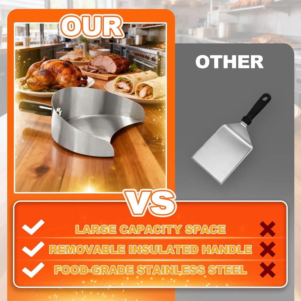 Stainless Steel BBQ Meat Shovel & Receiving Tray | Grill Turner BBQ Grill Turner SPOT