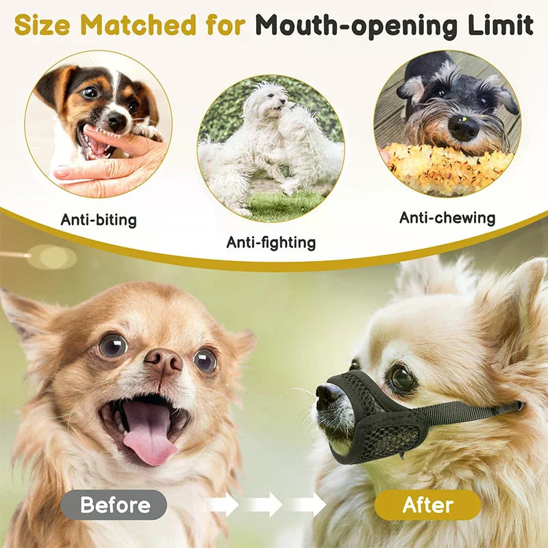 Mesh Dog Muzzle for Short-Snout Small & Medium Breeds Dog Muzzle SPOT