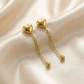 Gold Plated Heart Necklace & Earrings Set – Hypoallergenic Jewelry Set SPOT ED-1062G