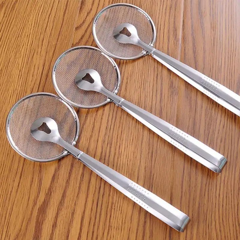 2-in-1 Stainless Steel Frying Tongs with Mesh Strainer Frying Tong Strainer SPOT