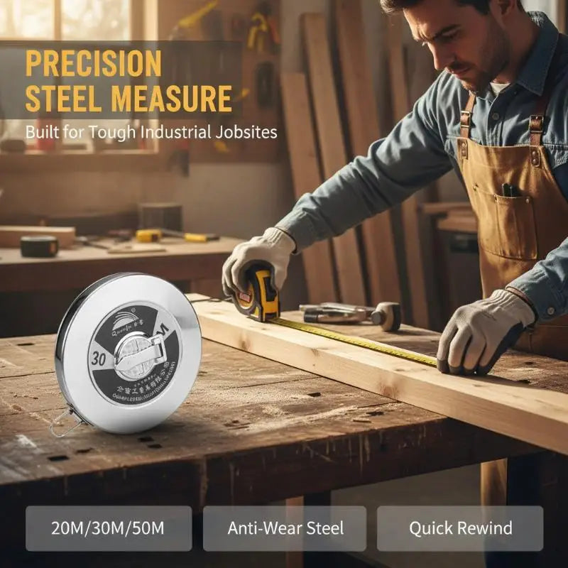 Stainless Steel Long Measuring Tape 20m/30m/50m – Round Reel Long Measuring Tape SPOT