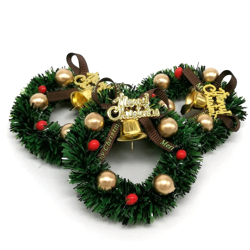 6cm Miniature Christmas Wreath – Dollhouse Holiday Decoration Dollhouse Accessory SPOT