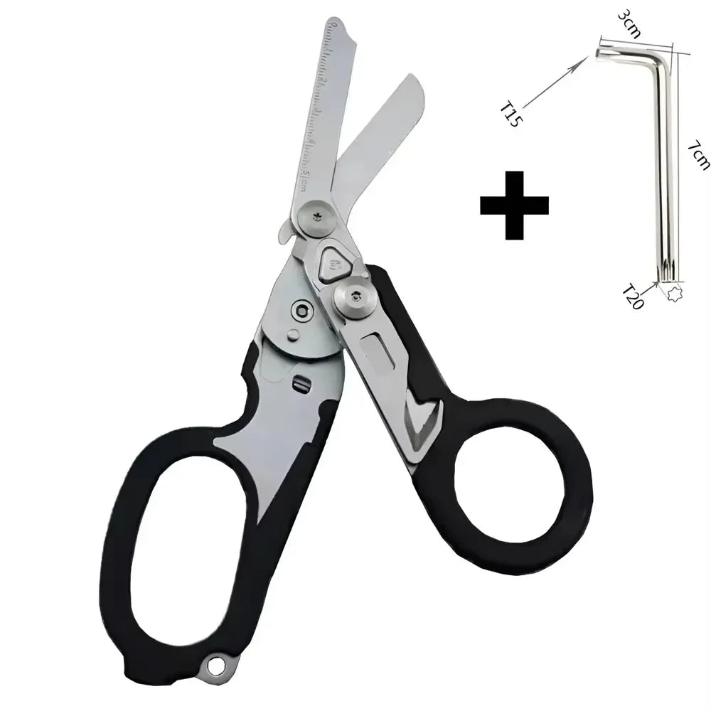 Tactical Folding Scissors Window Breaker Outdoor Survival Tool Tactical Multi-Tool SPOT Black