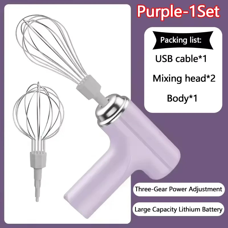 Wireless Rechargeable Electric Egg Beater & Milk Frother Electric Milk Frother SPOT purple