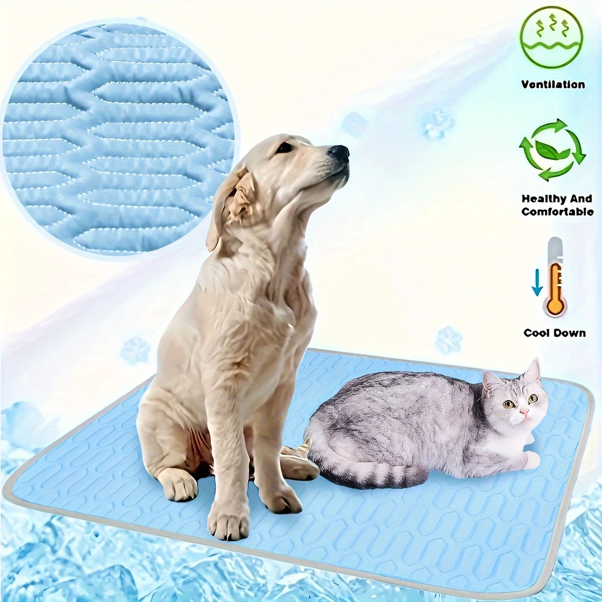 Summer Cooling Pet Mat – Ice Silk Dog & Cat Bed Cushion Pet Cooling Mat SPOT M 50x40cm