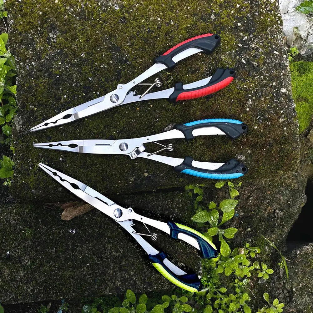Long Nose Stainless Steel Fishing Pliers – Hook Remover & Line Cutter Fishing Pliers SPOT