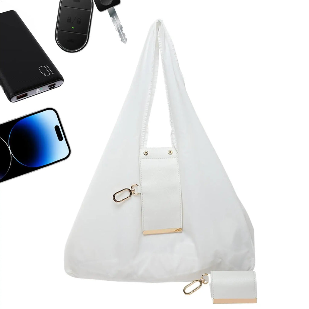 Foldable PU Leather Keychain Tote Bag – Reusable & Lightweight Foldable Keychain Tote SPOT