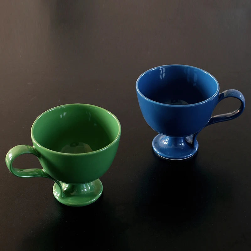 Tall Ceramic Coffee Mug – Green & Blue Porcelain Cup | Gift Ceramic Coffee Mug SPOT