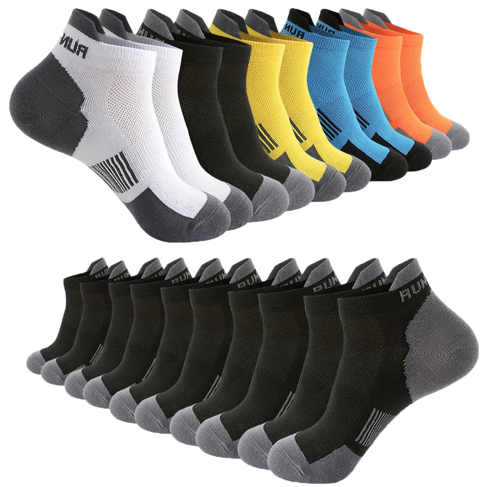10-Pack Men's Breathable Mesh Ankle Socks | Sizes EU 38–45 Men's Ankle Socks SPOT 5 black 5 mix 35-39