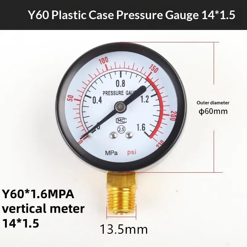 Air Pressure Gauge 0-10/12/25 Bar – Hydraulic DIY Tool Pressure Gauge SPOT A6