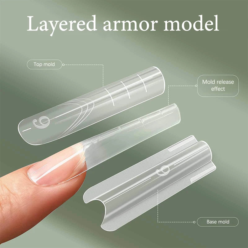 Sandwich Dual Nail Forms 280pcs – 14 Sizes Coffin & Almond Nail Extension Forms SPOT
