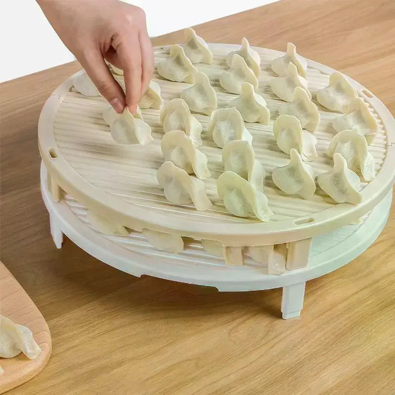 Foldable Non-Stick Dumpling Tray – Stackable Food Prep Organizer Food Prep Tray SPOT