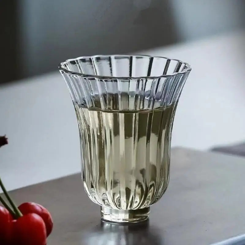 50ml Floral Petal Glass Tea Cup | Japanese Gongfu Teacup Glass Tea Cup SPOT