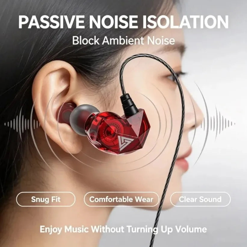QKZ AK2 HIFI Wired Earbuds – 10mm Bass Driver & Mic Wired In-Ear Earphones SPOT